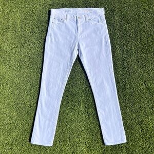 GAP 1969 White Girlfriend Jeans Mid-Rise Ankle Length Size 26r